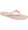 Tory Burch Manon Embossed Leather Thong Sandals In Sea Shell Pink