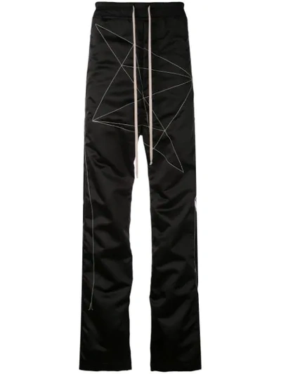 Rick Owens Contrast Stitch Trousers In Black