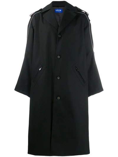 Ader Error Oversized Trench Coat In Black