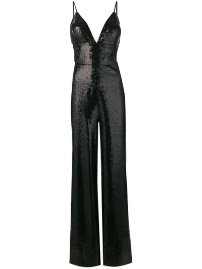 In The Mood For Love Sequined Devon Jumpsuit In Black
