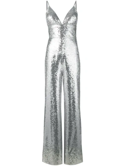 In The Mood For Love Sequined Devon Jumpsuit - Silver