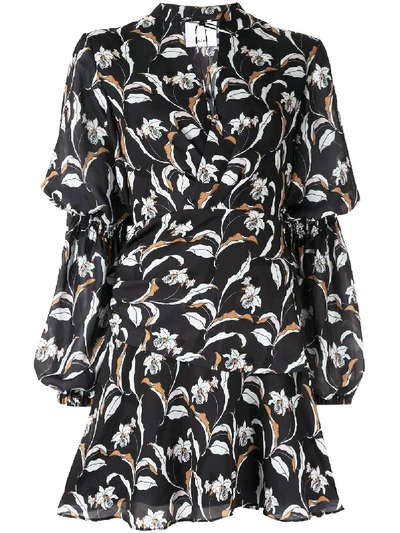 Acler Zammit Floral Midi Dress Black ModeSens