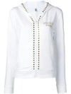 Moschino Studded Zip Up Hoodie - White