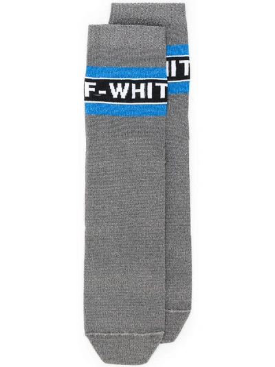 Off-white Logo Stripe Socks - Grey