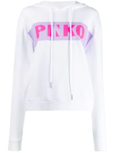 Pinko Kapuzenpullover Mit Logo-print - Weiss In White