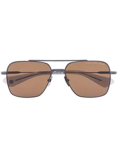 Dita Eyewear Flight Tinted Square Sunglasses In Brown