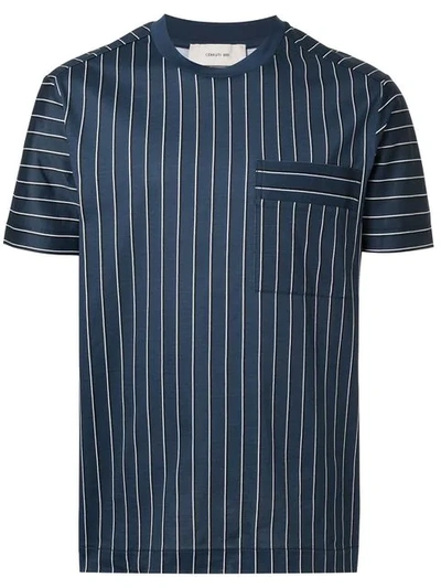 Cerruti 1881 Striped Print T-shirt In Blue