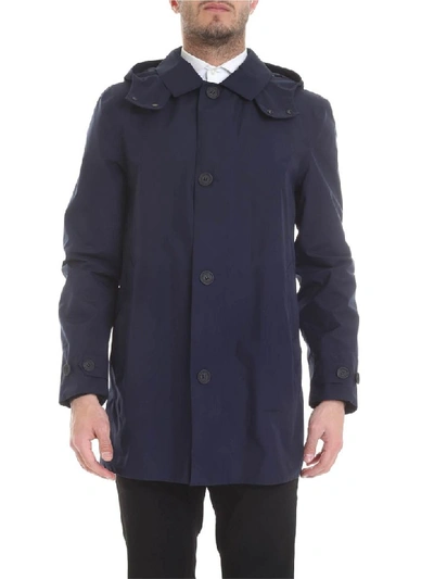 Woolrich Raincoat Dh Carcoat In Blue