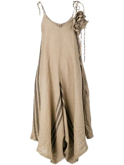 Aleksandr Manamïs Tie Shoulder Playsuit In Neutrals