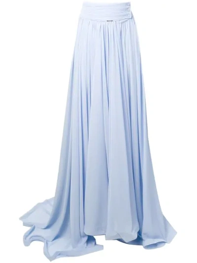 Styland Pleated Maxi Skirt In Blue