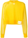 Artica Arbox Cropped Sheer Sweater In Yellow