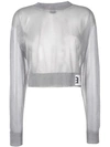 Artica Arbox Cropped-pullover Mit Sheer-effekt In Grey