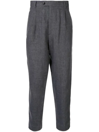 Sartorial Monk Tailored Tapered Trousers In Grey