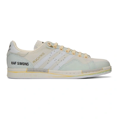 Raf Simons Adidas Originals Peach Stan Smith Printed Leather Sneakers In 00014 Offwh
