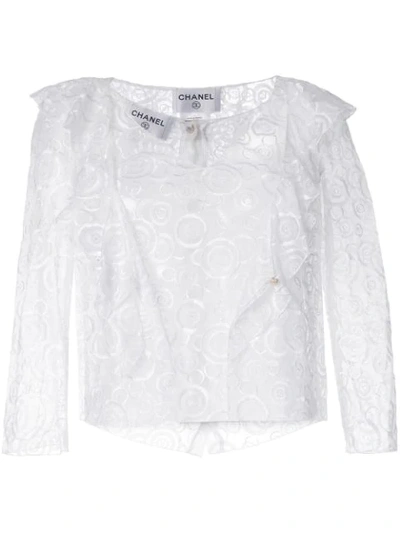 Pre-owned Chanel Lace Twin-set In White