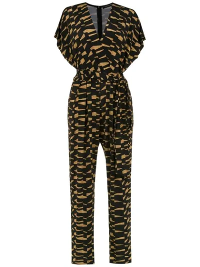 Andrea Marques Printed Jumpsuit In Black