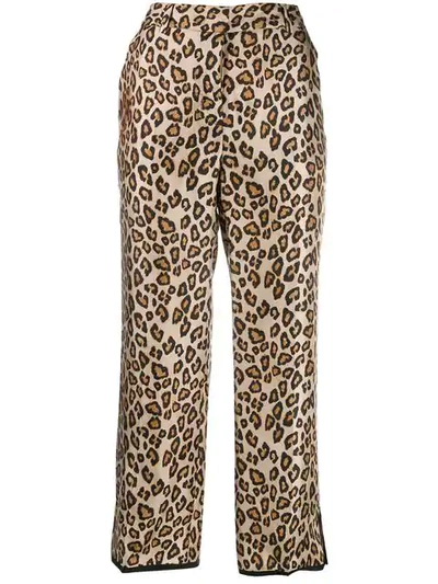 Alberto Biani Leopard Print Trousers - Brown