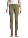 Ag Prima Sateen Cigarette Skinny Jeans In Sulfur Green