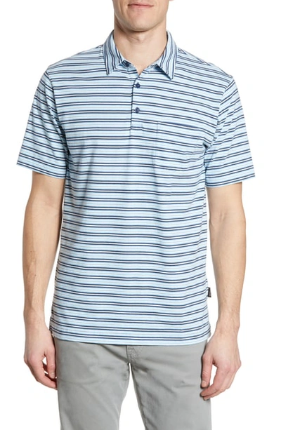 Patagonia Squeaky Clean Regular Fit Stripe Polo In Visionary Stripe Blue