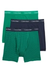 Calvin Klein 3-pack Boxer Briefs In Tourney/ Stripe/ Indigo