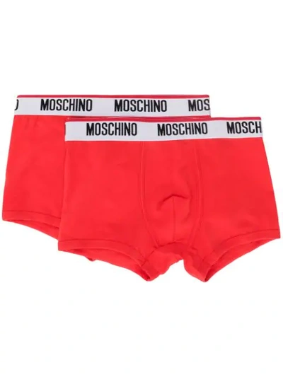 Moschino Logo Waistband Boxer Set In 0114 Red
