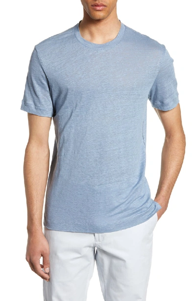 Club Monaco Slim Fit Linen Crewneck T-shirt In Light Blue