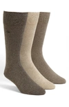 Calvin Klein Assorted 3-pack Socks In Assorted Brown