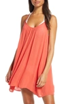 Elan Cover-up Slipdress In Coral