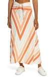 Patagonia Kamala Maxi Skirt In Water Ribbons/ Orange