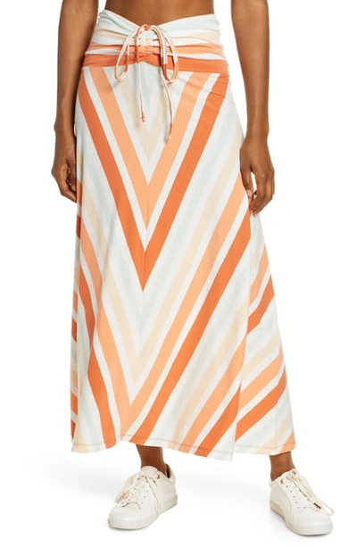 Patagonia Kamala Maxi Skirt In Water Ribbons/ Orange