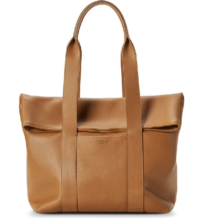 Shinola Cass Leather Tote In Cognac