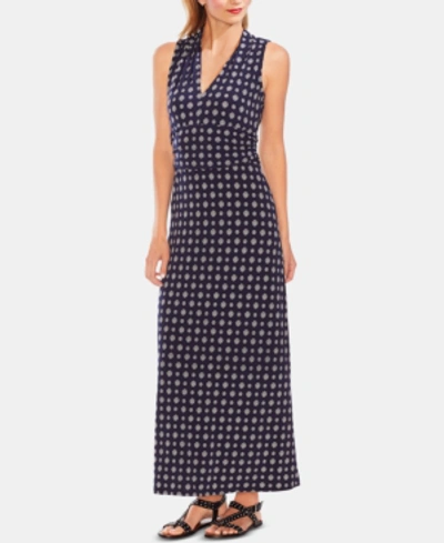 Vince Camuto Textured Foulard Jersey Maxi Dress In Classic Navy