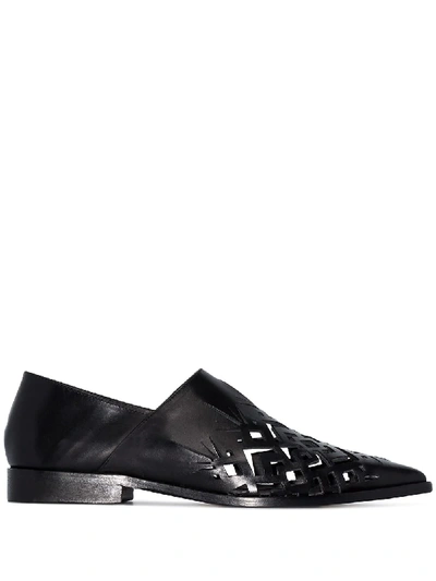 Haider Ackermann Babouch Laser Cut Flat Loafers In Black