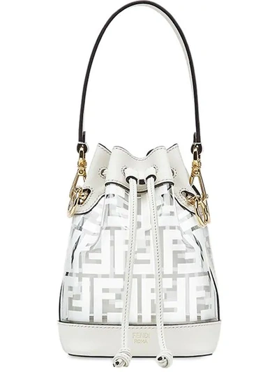 Fendi Mon Tresor Mini Bucket Bag In White