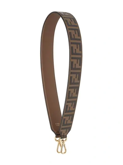 Fendi Brand Logo Shoulder Strap In Brown