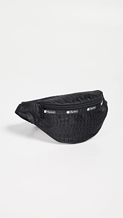 Lesportsac Carlin Belt Bag In Black Croco