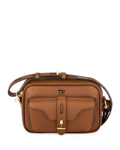 Tom Ford Natural Calf Camera Crossbody Bag In Light Brown