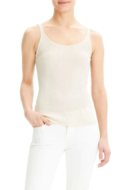 Theory Fitted Knit Tank In Ecru