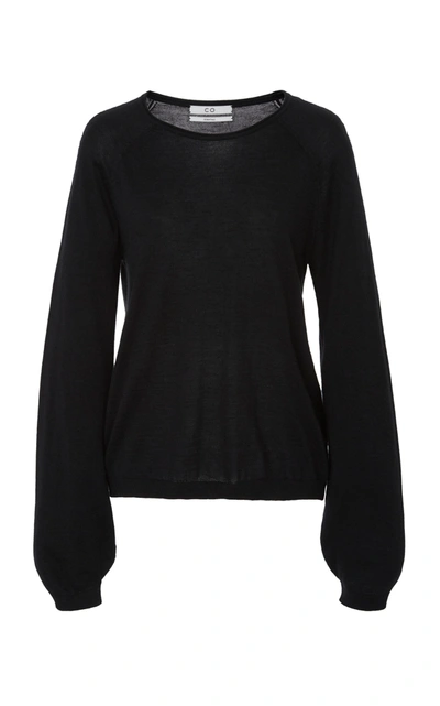 Co Cashmere Classic Jewel-neck Sweater In Black