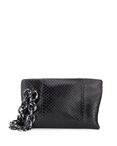 Calvin Klein 205w39nyc Scull Python Chain Clutch Bag In Black