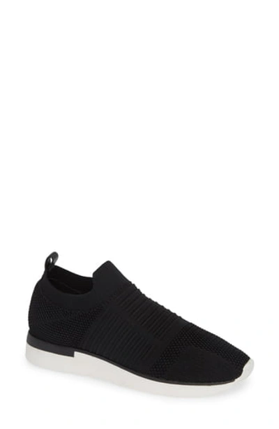 Jslides Great Sock Slip-on Sneaker In Black Knit Fabric