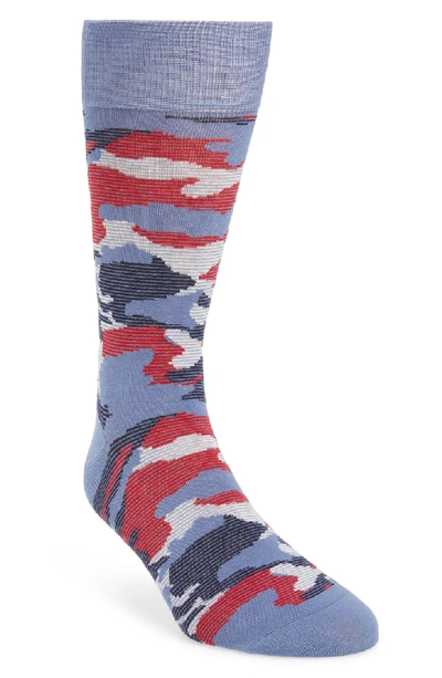 Cole Haan Modern Camo Socks In Blue