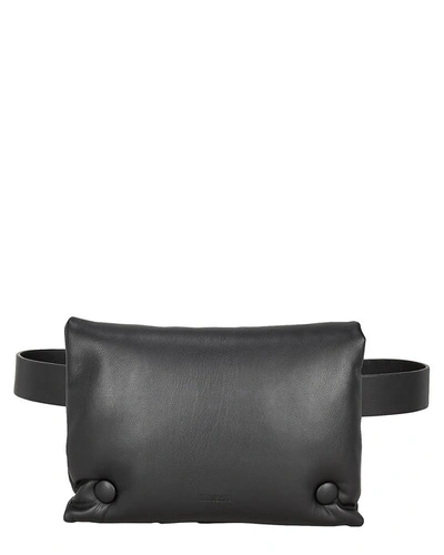 Nanushka Tao Vegan Leather Puffer Belt Bag In Black