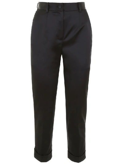 Dolce & Gabbana Satin Trousers In Nero (black)