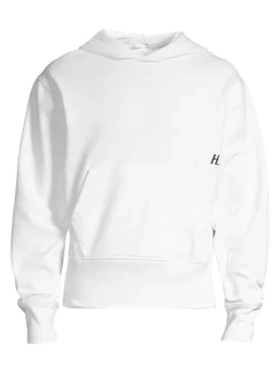 Helmut Lang Standard Logo Pullover Hoodie In Chalk White