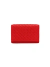 Bottega Veneta Leather Card Case In Bright Red