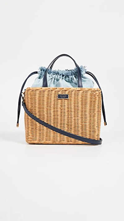 Kate Spade sam wicker medium satchel デニム-