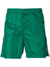 Moncler Logo Patch Swimshorts In Green