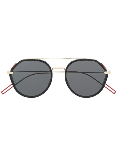 Dior Eyewear Round Frame Sunglasses - Black In Schwarz