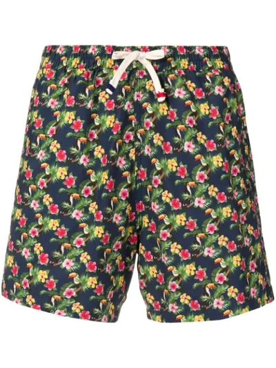 Altea Floral Print Swim Shorts In Blue